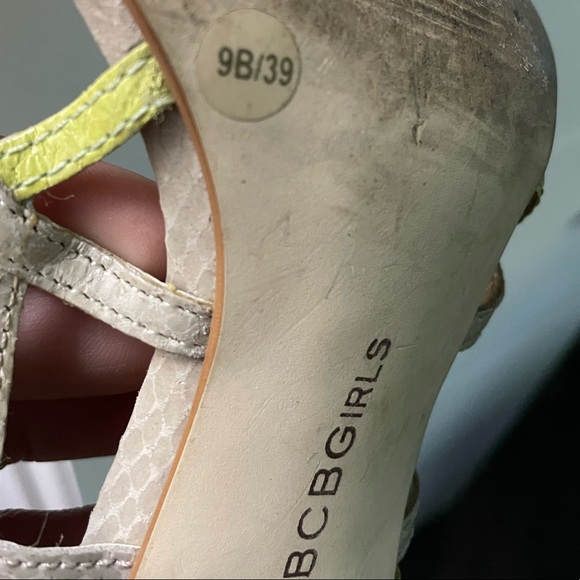 BCBGirls bright and beautiful shoes heels open summer us size 9 Genuine Leather - Picture 6 of 6